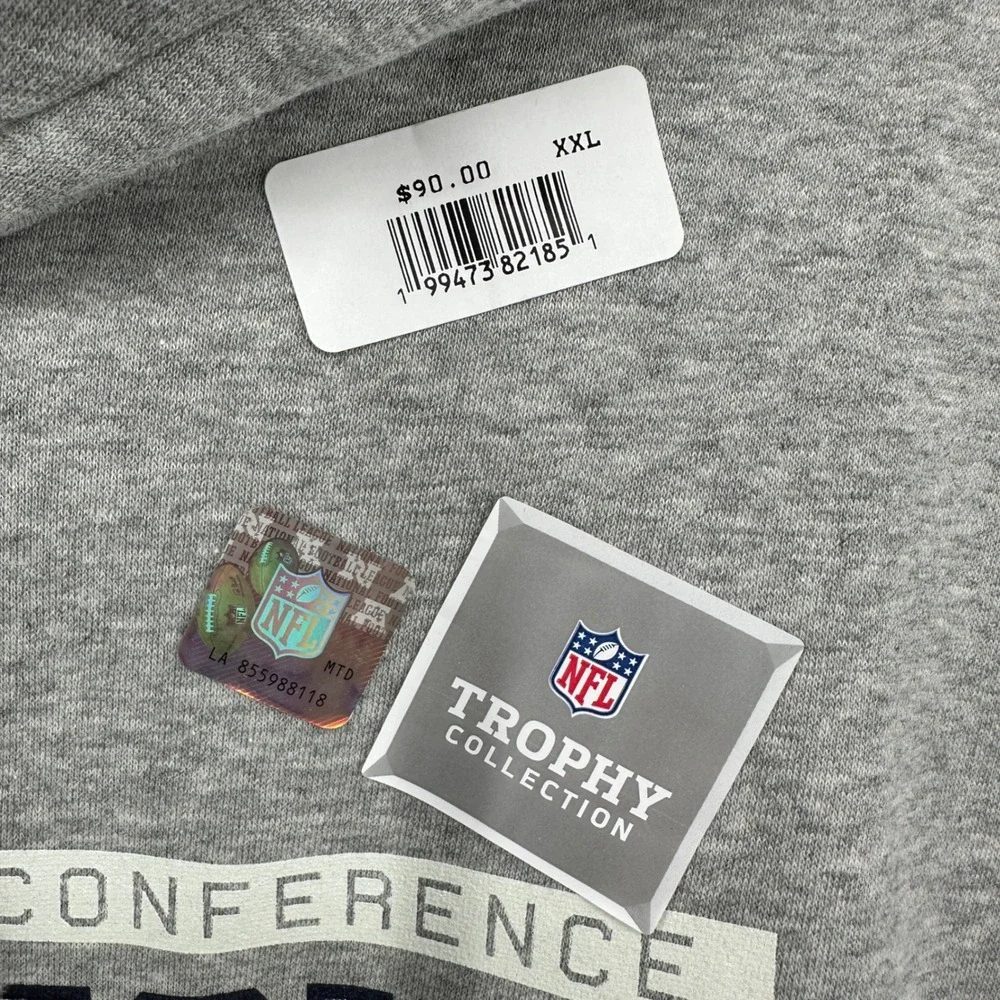 Nike New England Patriots AFC Champions NFL Trophy Collection Hoodie Gray XXL
